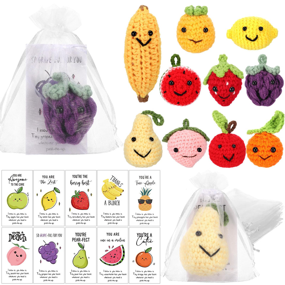 Shappy dancing lemons knitted fruit gift for desk decor and gifting