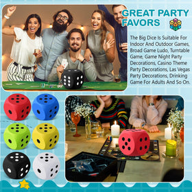Shappy colorful dice boost visual appeal and teamwork during group games.