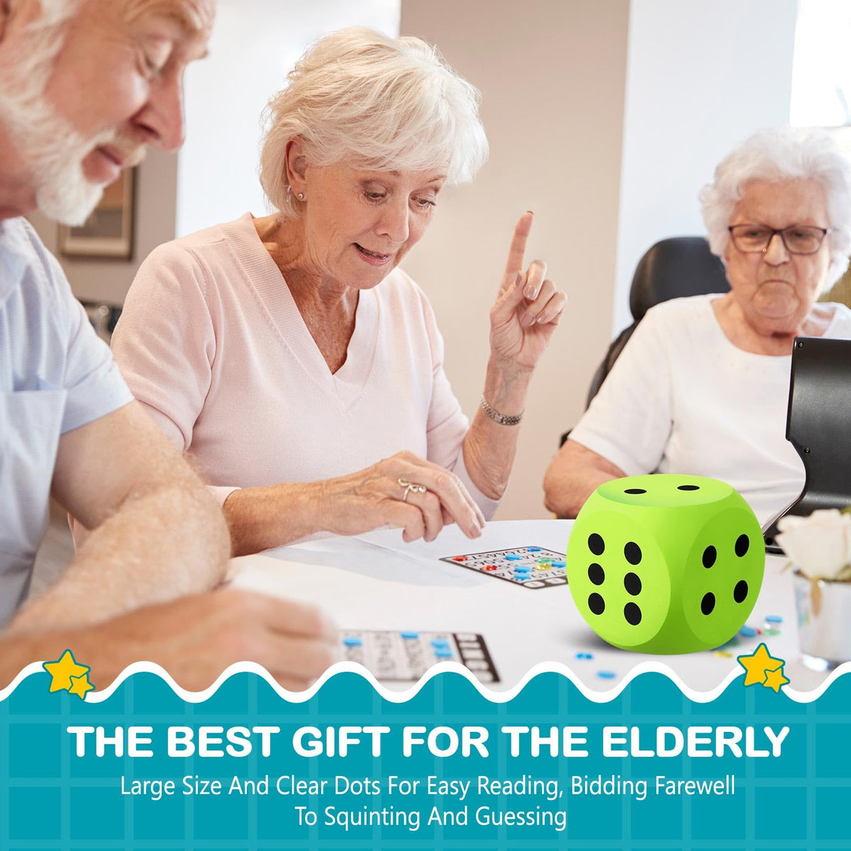 Shappy jumbo dice offer tactile feedback and reliable rolls for play.