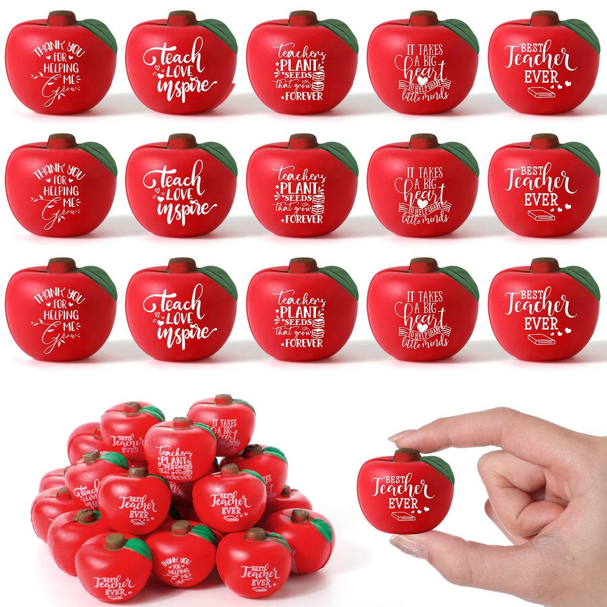Shappy fruit stress ball apple style on desk for classroom decor