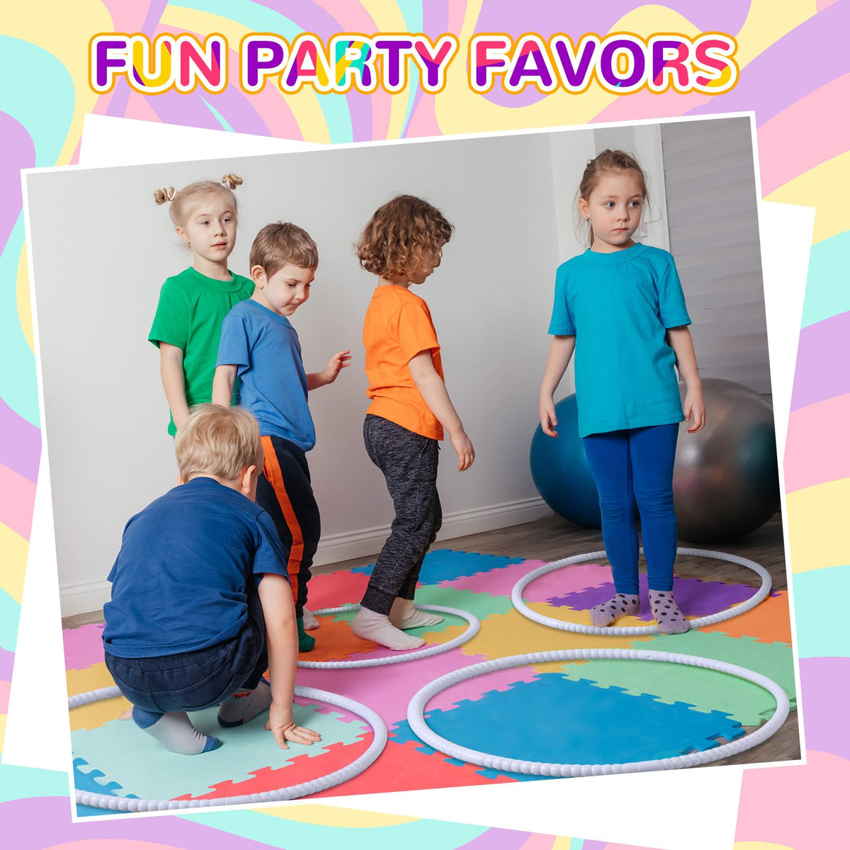 Shappy hoops can be used as garland decorations for parties.