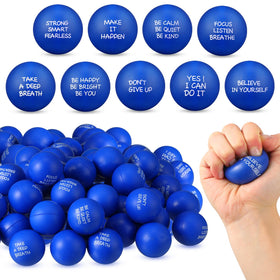 Shappy 72-piece inspirational stress balls set for adults on a desk