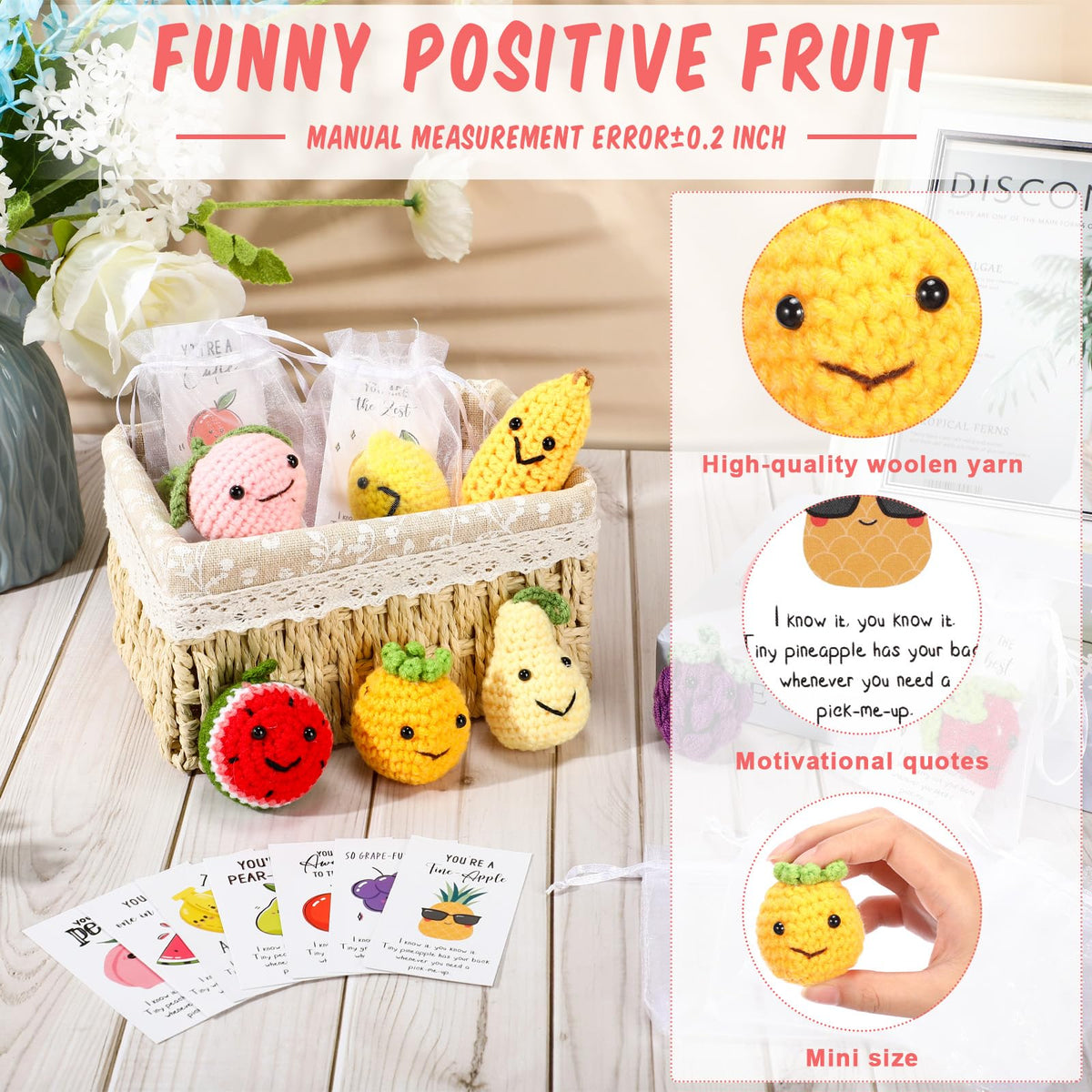 Shappy knitted banana fruit bundle, compact and portable for gifting on the go.