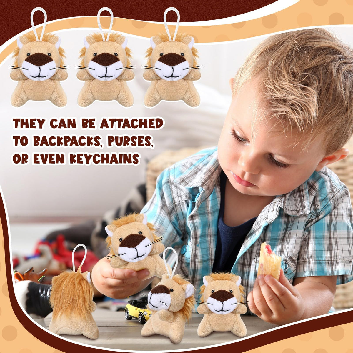 Shappy lion plush arrives vacuum-packed and reshapes with steam.