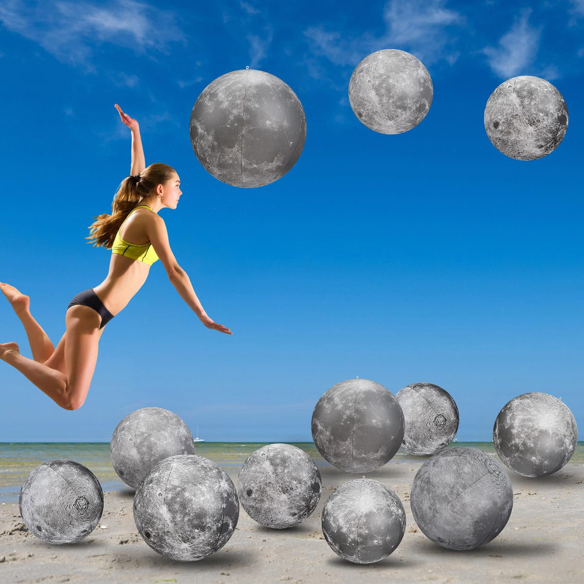 Shappy moon inflatable ball 16-inch for classroom demos and interactive learning.