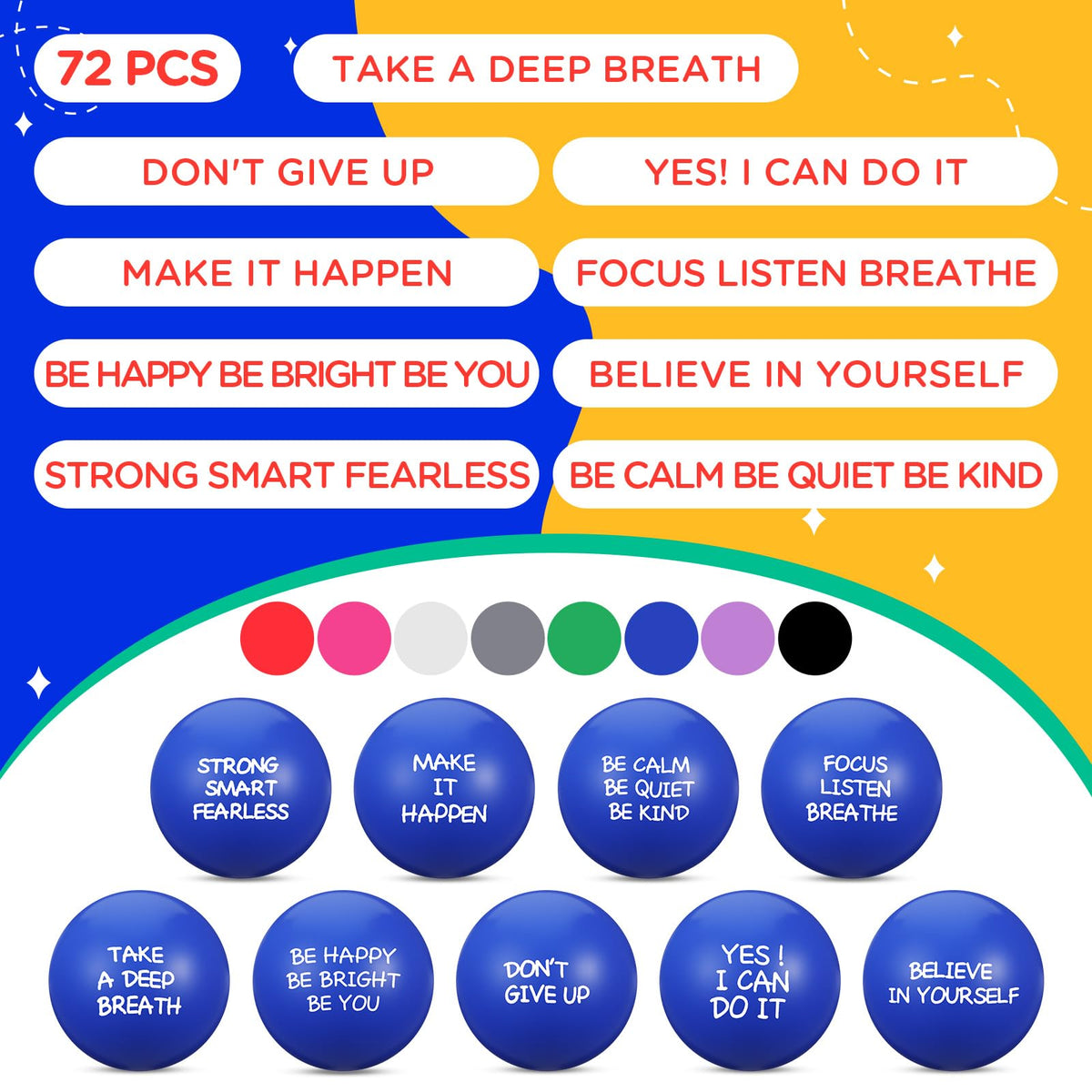 Shappy motivational stress balls with quotes to boost focus