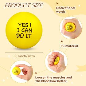 Shappy motivational stress ball set features 9 quotes for workspace encouragement and focus.