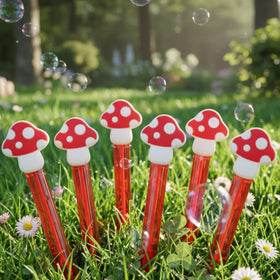Shappy mushroom bubble wand as a fun party accessory for guests.