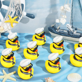 Shappy nautical print duck featuring anchors and navy scarf details.