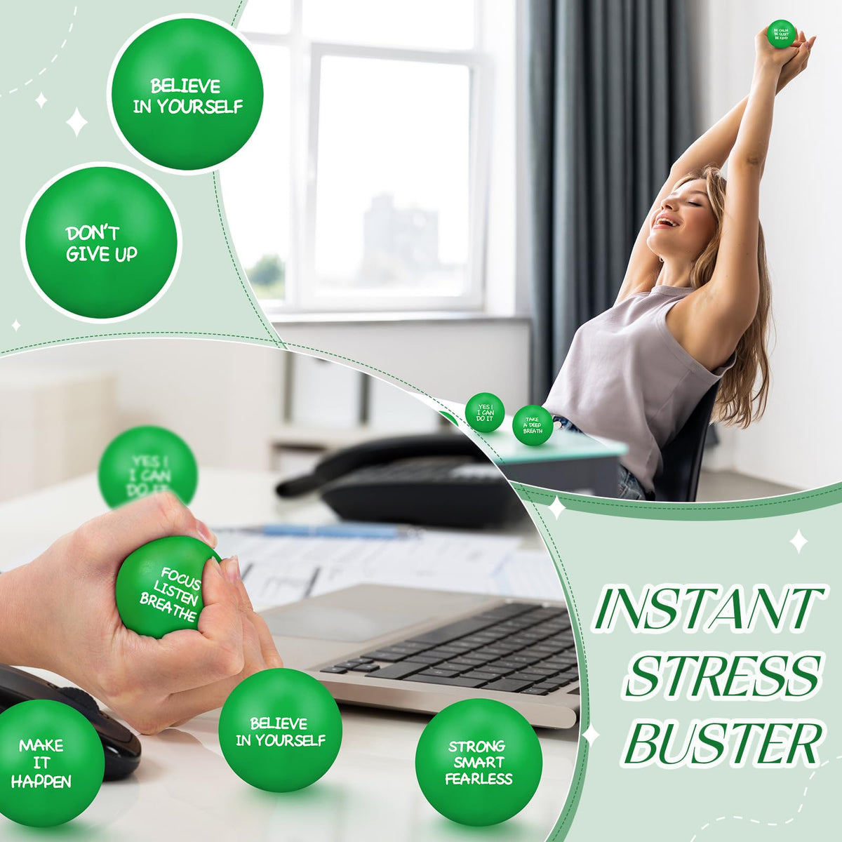 Shappy stress relief balls suitable for offices, classrooms, and events.