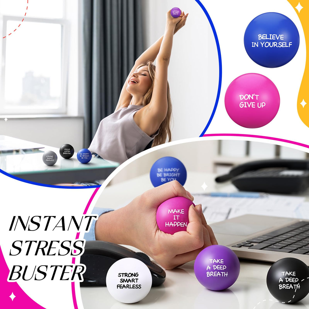 Shappy stress relief balls suitable for offices and events