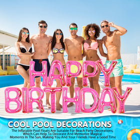 Shappy inflatable pool letter balloons ready for a vibrant birthday display
