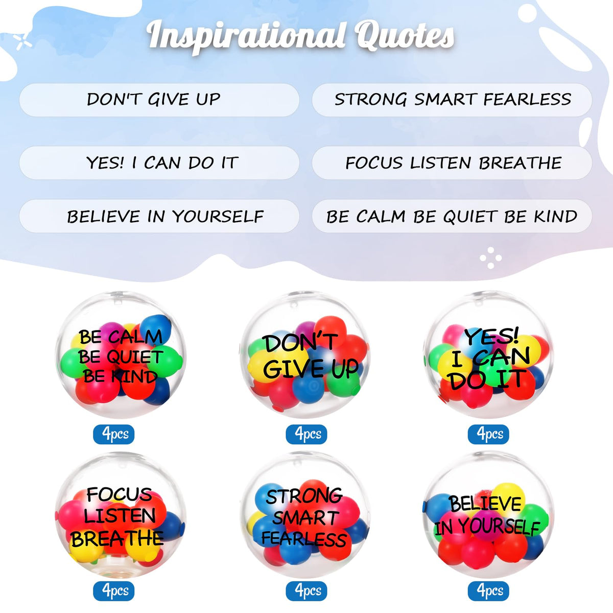 Shappy 24-pack features six quotes to spark motivation throughout the day