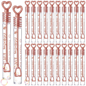 Shappy rose gold key-shaped bubble wand bulk set for weddings and events