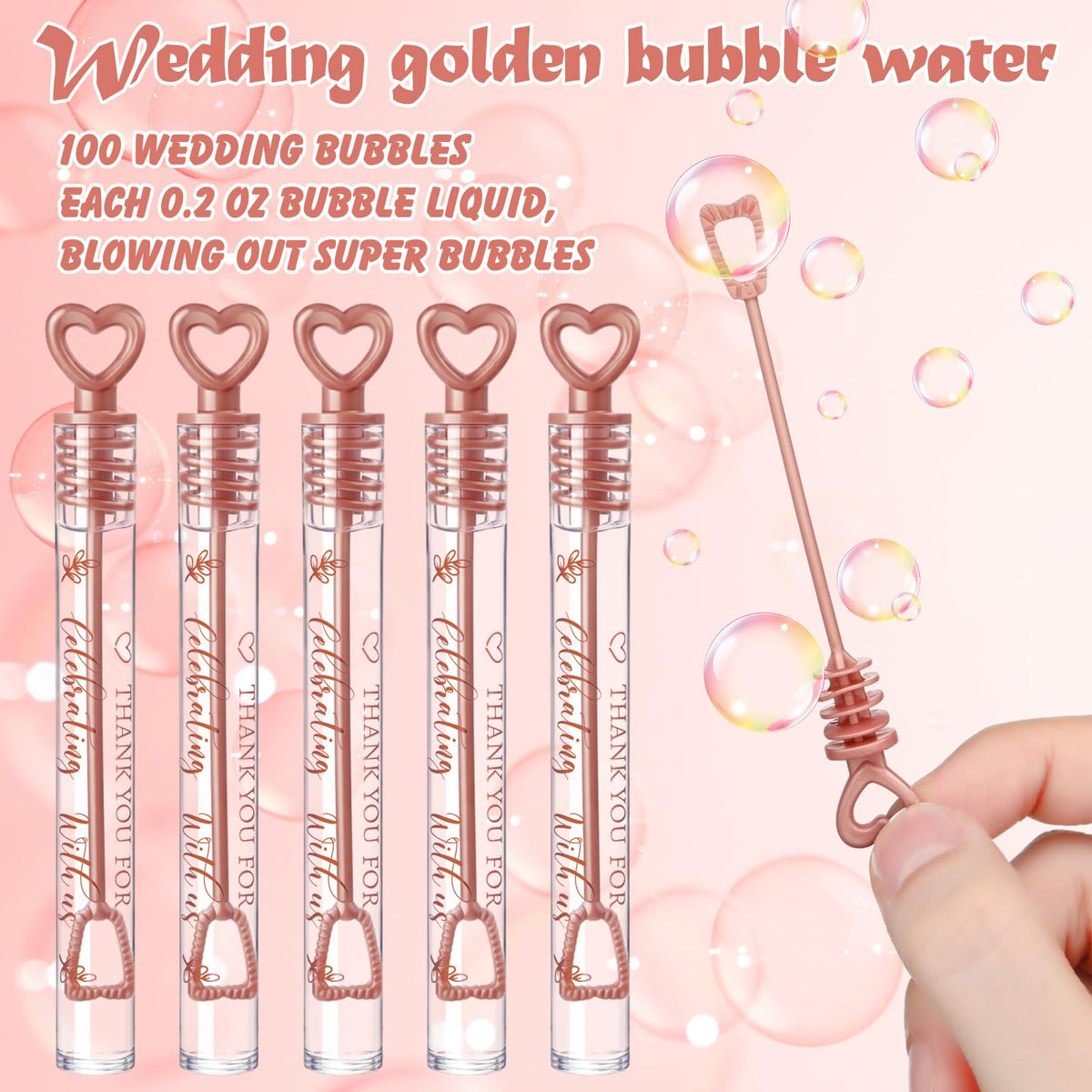 Shappy rose gold key design bubble wand for festive send-offs
