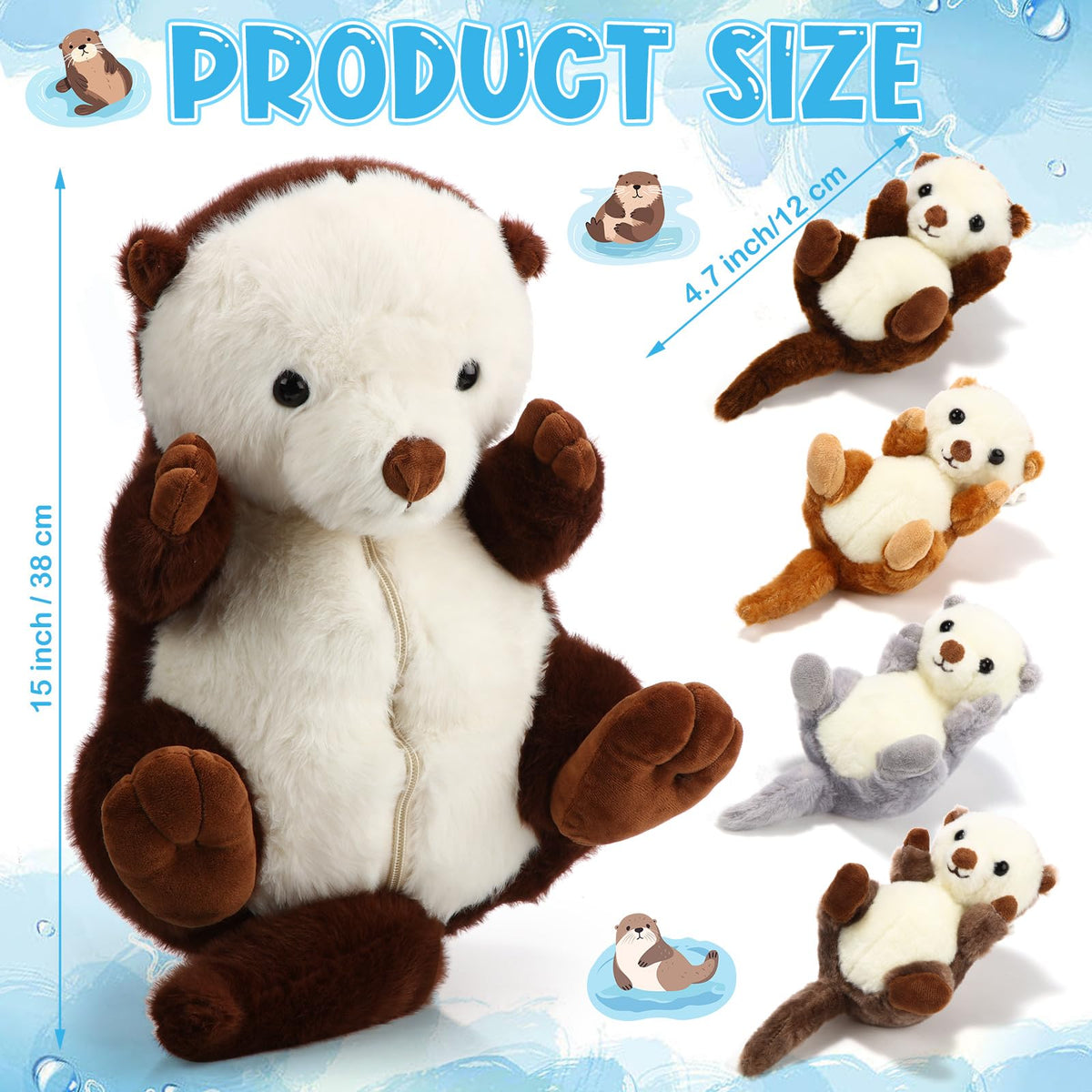 Shappy Sea Otter Mommy Zippered Belly Plush for easy access hugs