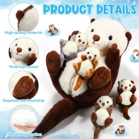 Shappy Sea Otter Set Display five-piece family for gifts and decor