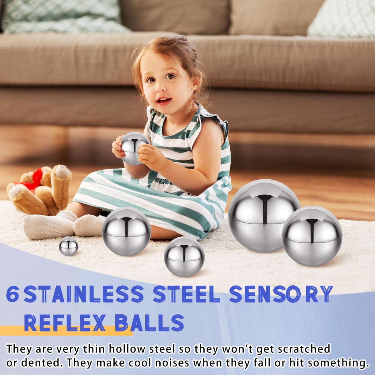Shappy sensory balls three-point-nine-four-inch reflection promote safe, hands-on exploration and concentration.