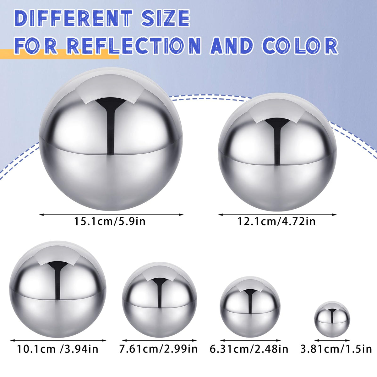 Shappy sensory balls two-point-four-eight-inch reflection offer visual contrast for focused play.