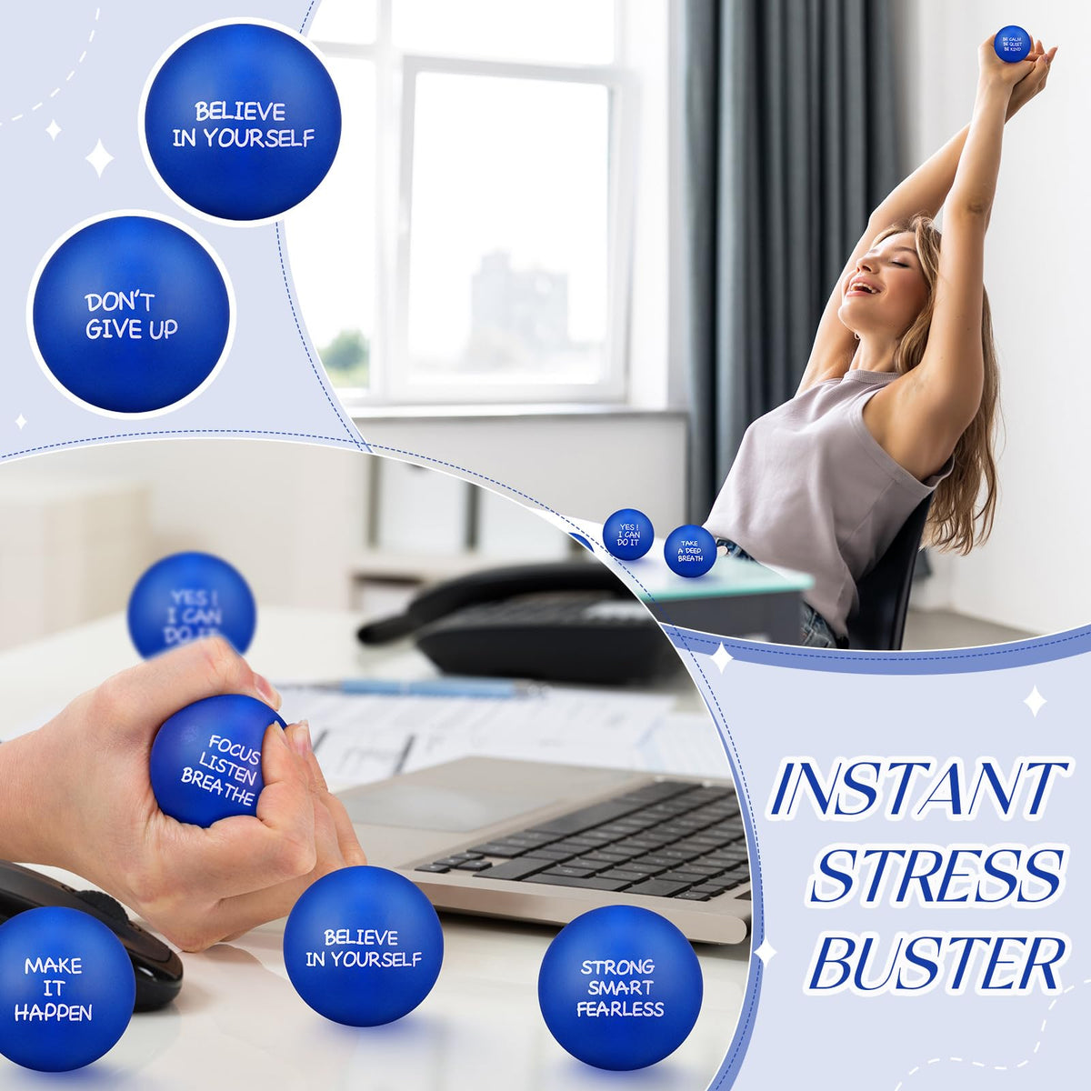 Shappy PU stress ball blue highlighting durable soft texture for lasting use