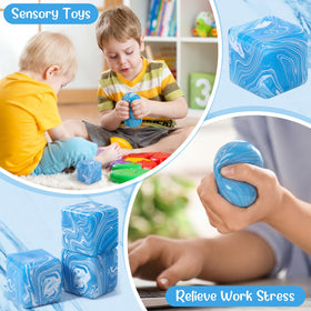 Shappy stress ice cube blue group shot, versatile classroom or party favors