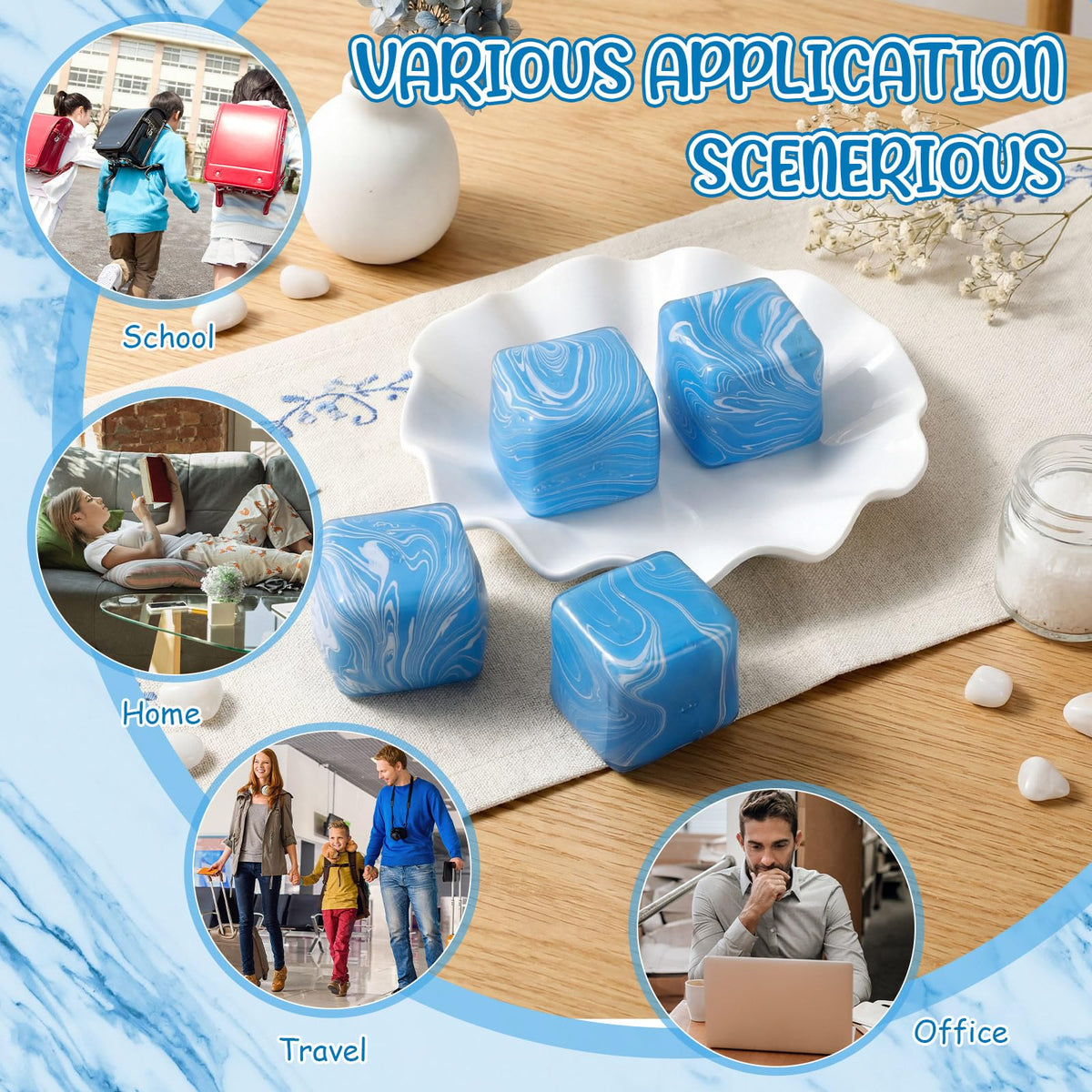 Shappy stress ice cube blue party favors idea for events