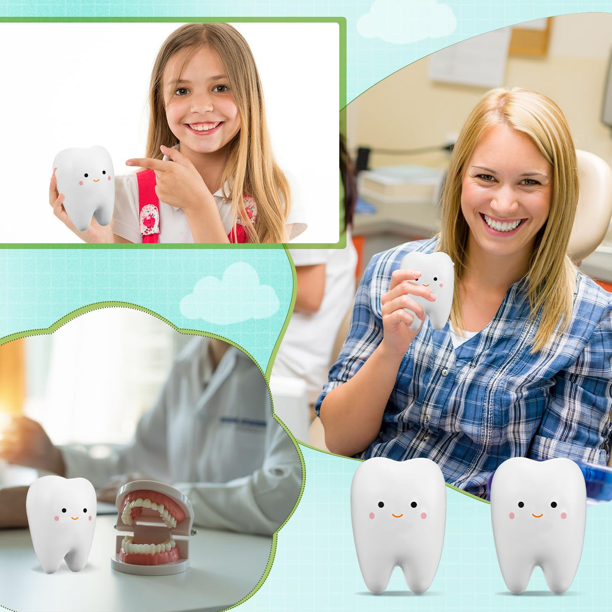 Shappy colorful tooth toy suitable for office or classroom