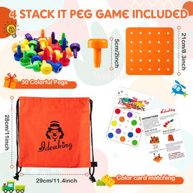 Shappy peg color assortment close-up highlighting bright pegs for color recognition.
