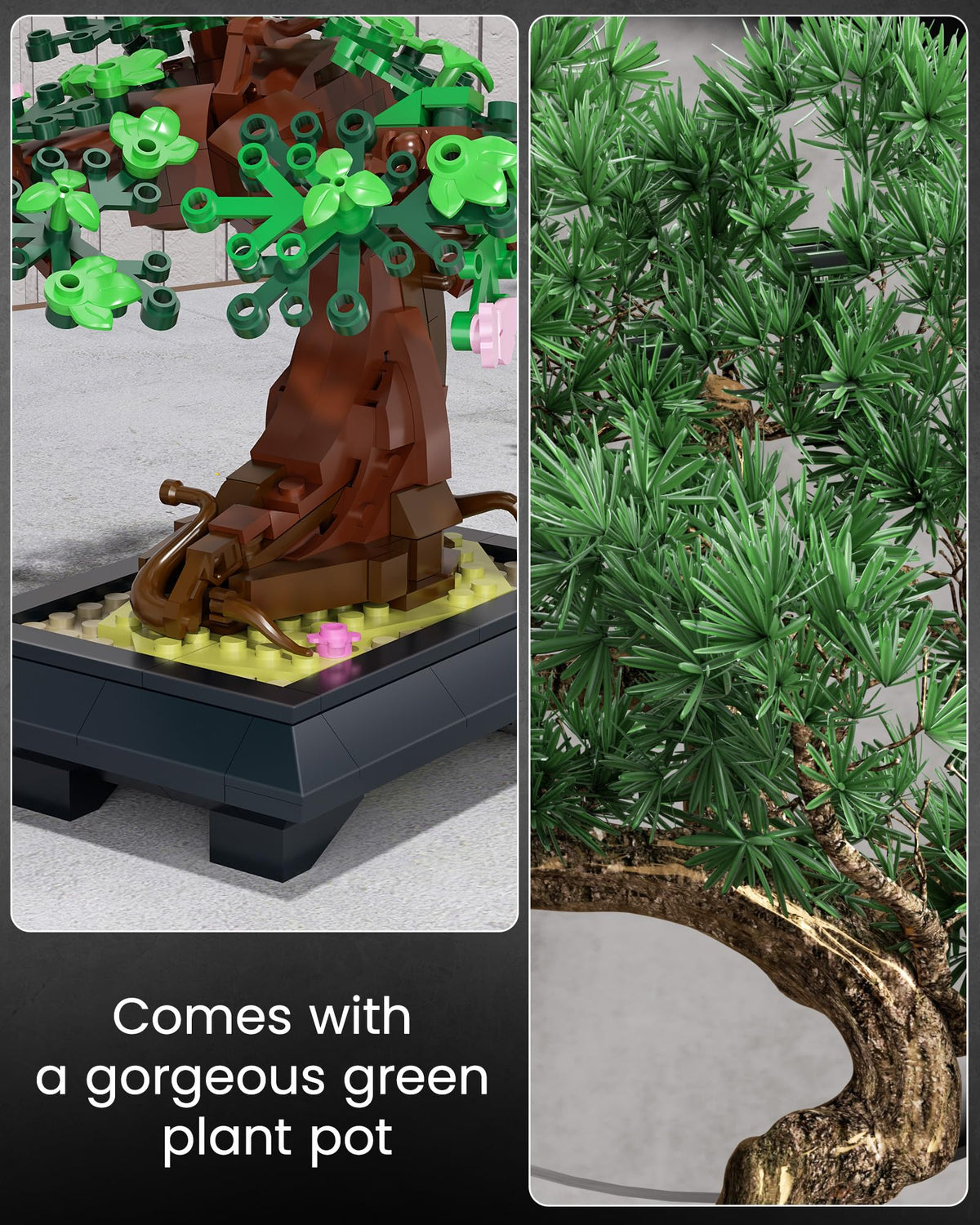 SHAREHB Bonsai Tree Building Set includes a Christmas design for gift-ready moments.
