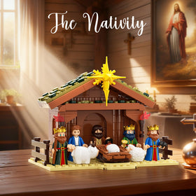 SHAREHB Nativity scene blocks highlight Mary and Joseph for home or classroom storytelling.