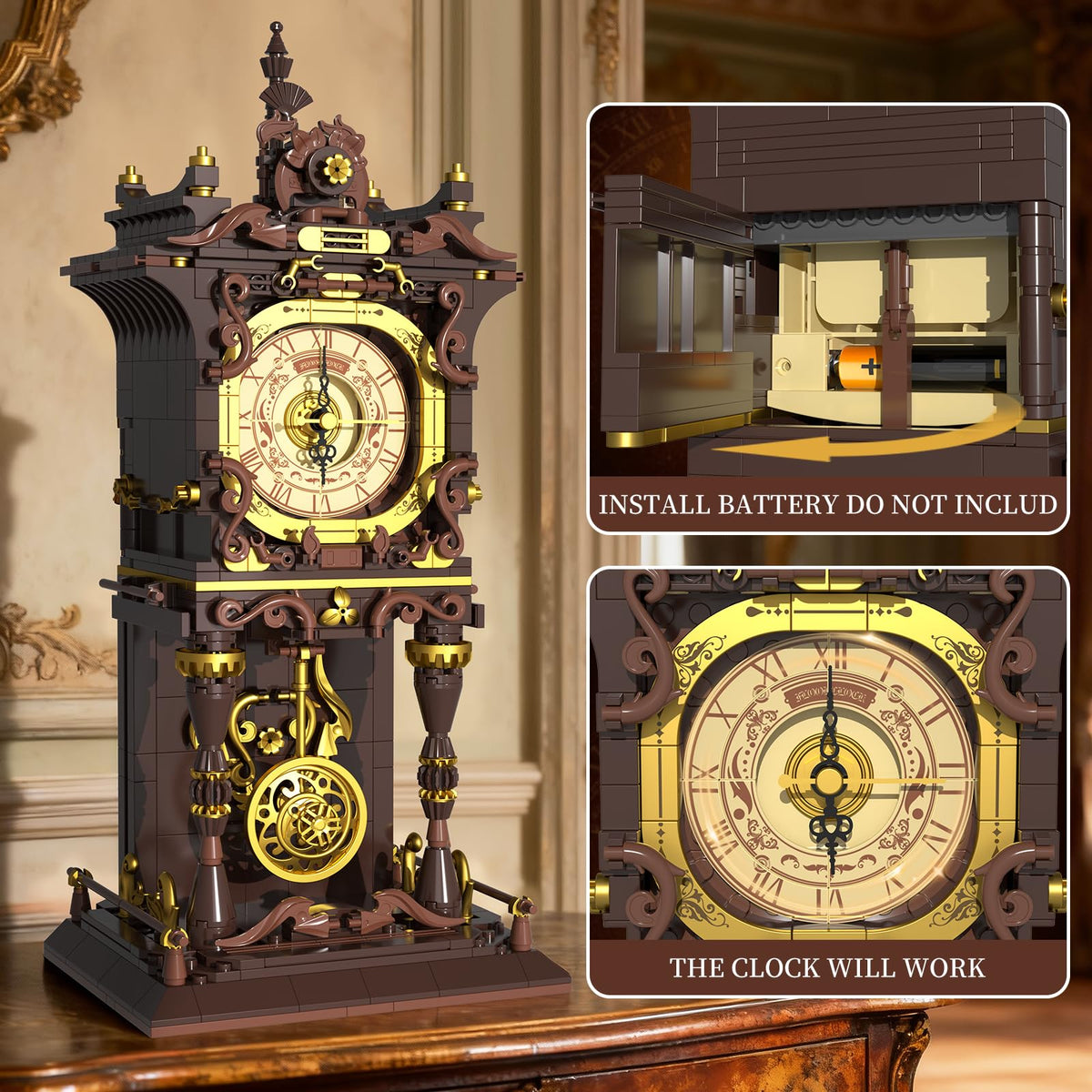 SHAREHB Rotating Dial Clock – visual interest with mechanical rotation for conversation-worthy decor.