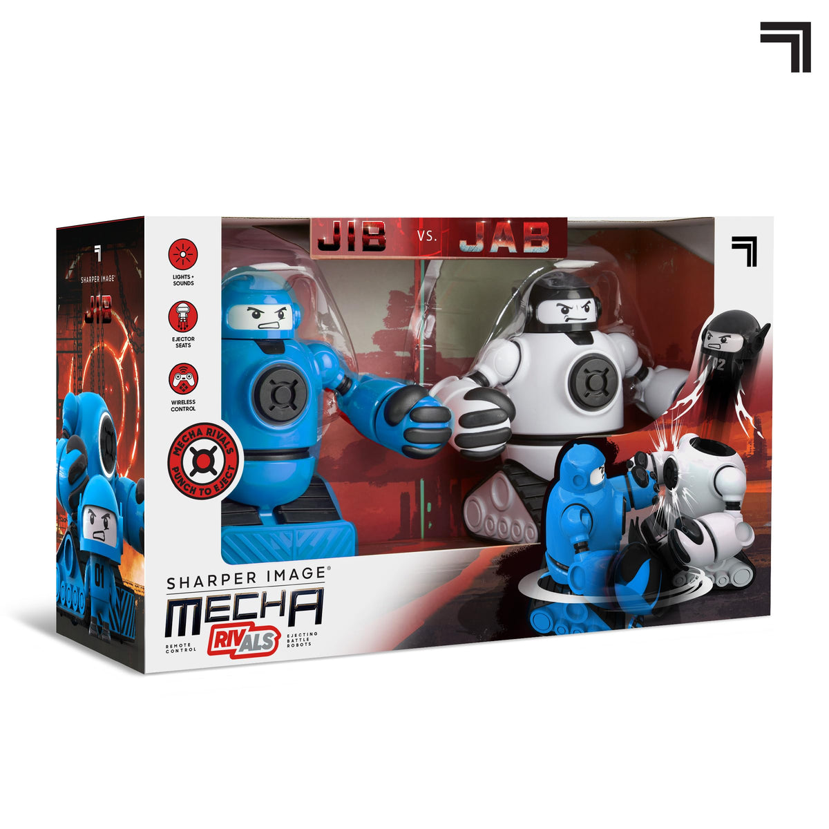 Two-player battle setup from Sharper Image Mecha Rivals for family competition.