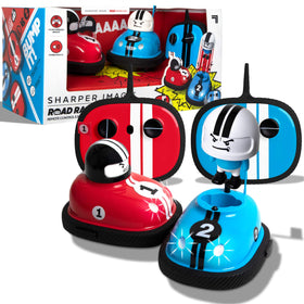 Sharper Image Road Rage RC Car duel: red and blue cars ready for indoor two-player action