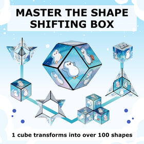Shashibo collect-and-connect system, expand play by linking cubes for larger forms and curiosity.