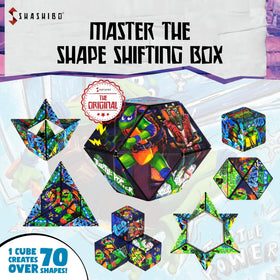 Collect and connect to build larger sculptures with Shashibo cubes.