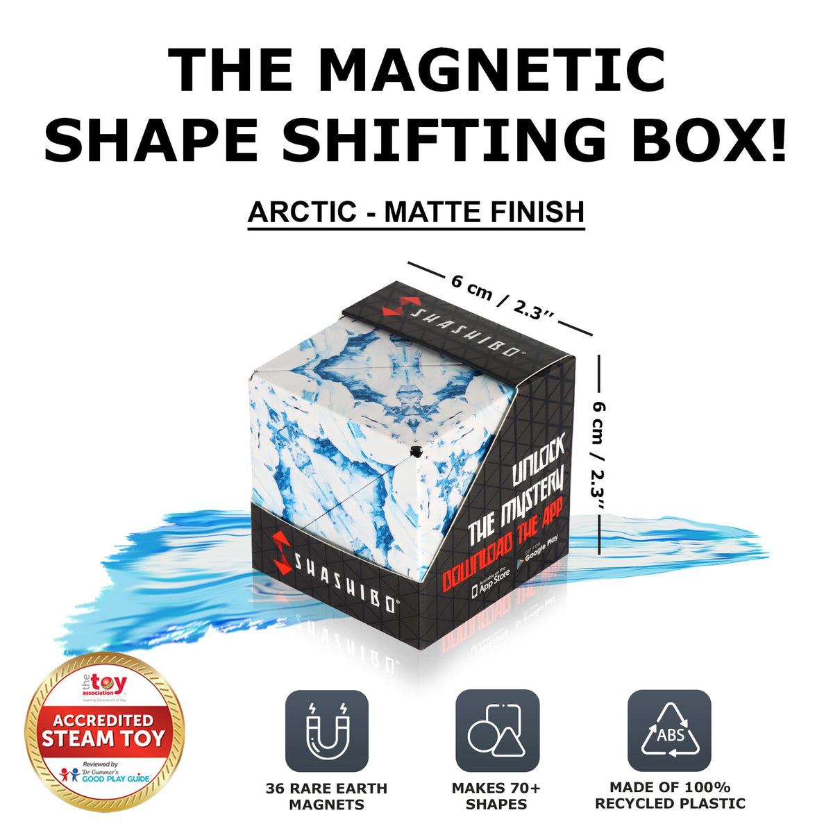 Shashibo compact travel toy ideal for quiet on-the-go play.