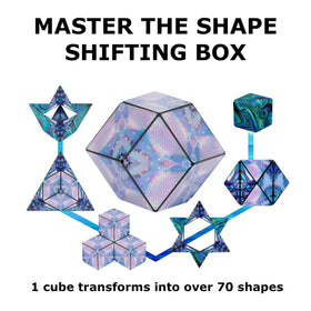 Shashibo compact travel toy fits in a pocket for quiet play.
