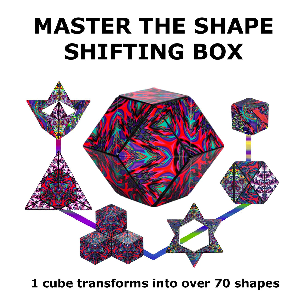 Shashibo compact travel toy fits easily in bags for on-the-go entertainment.