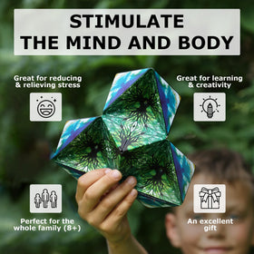 Shashibo magnets connect cubes for larger, creative sculptures.