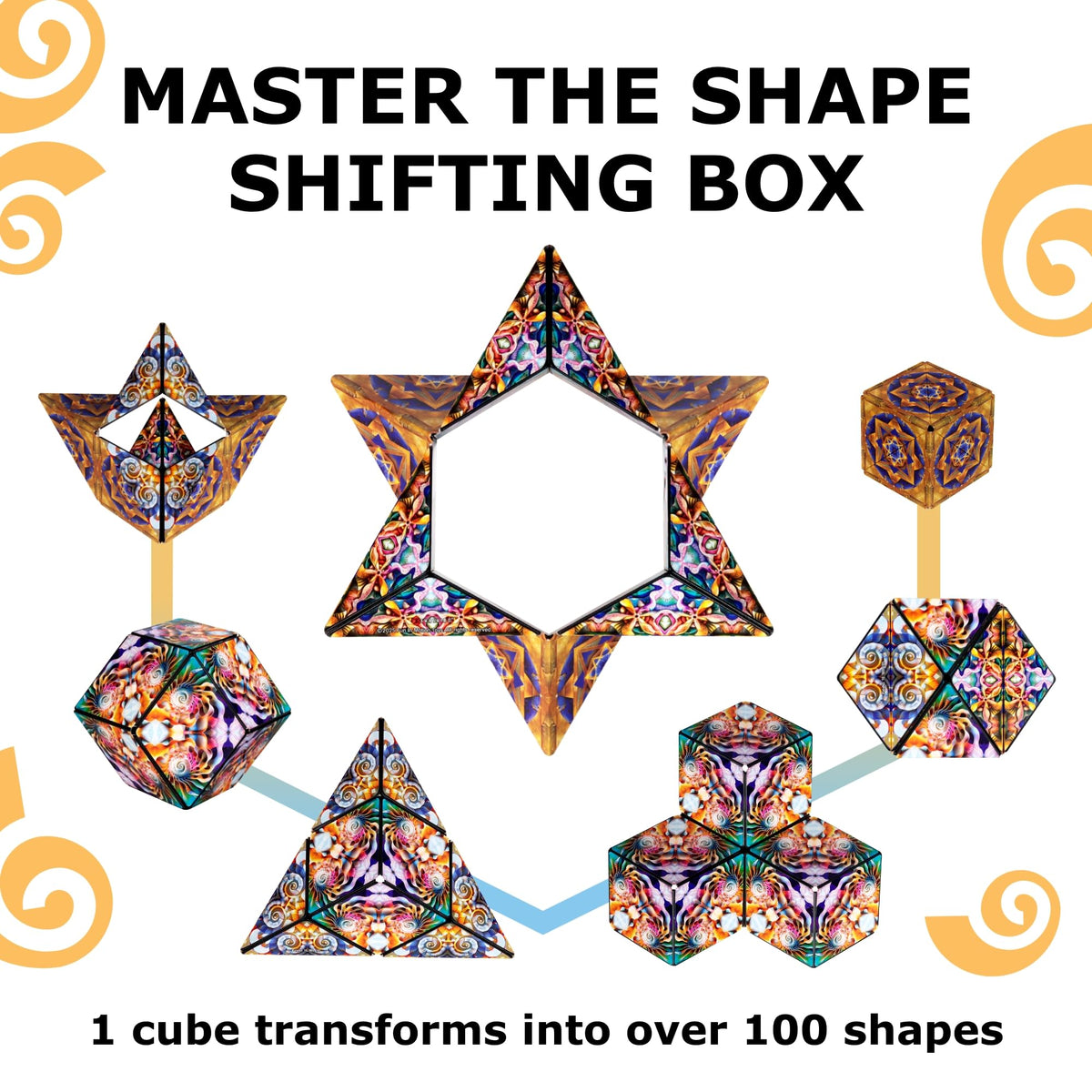 Shashibo DODECA close-up shows vibrant artwork patterns