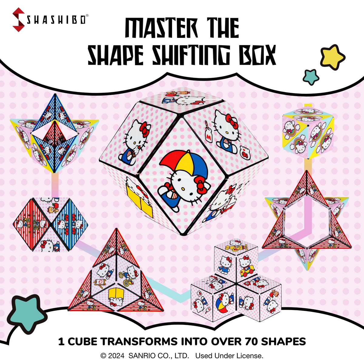 Shashibo Hello Kitty forms collection illustrating versatile 3D shapes.