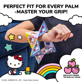 Shashibo Hello Kitty handheld play highlighting portable fun.