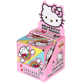 Shashibo Hello Kitty rainbow front view, a magnet cube for focused play.