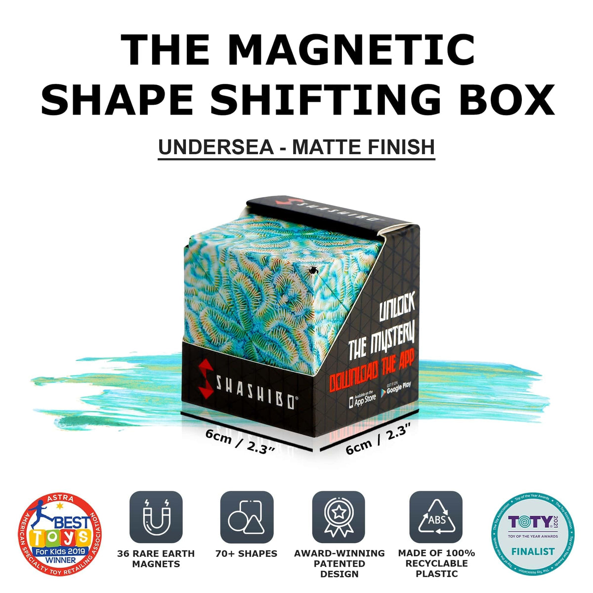 Shashibo magnetic cubes connected to form larger structures for creative construction