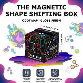 Shashibo magnetic cubes connect to build larger magnetic sculptures.
