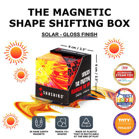 Shashibo magnetic cubes connect to build larger sculptures