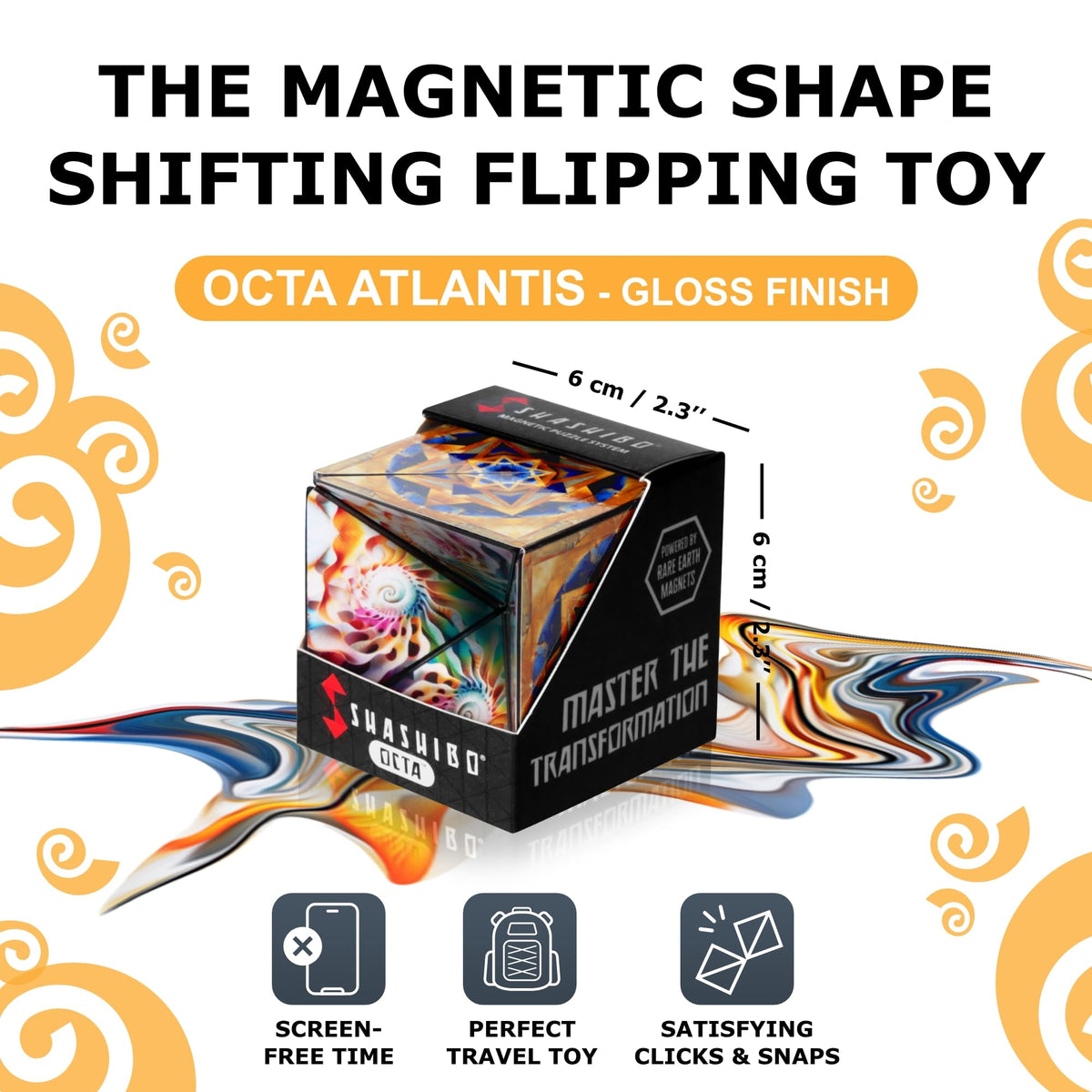 Shashibo Octa connected cubes forming larger structures for creative problem solving.