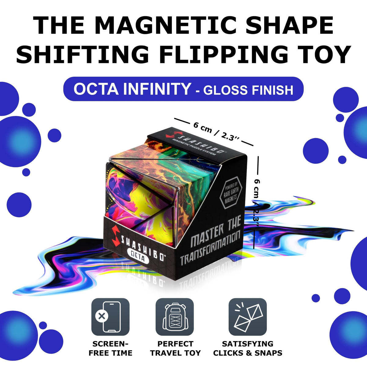 Shashibo Octa magnetic cubes connect to form larger structures for STEM exploration.