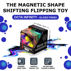 Shashibo Octa magnetic cubes connect to form larger structures for STEM exploration.