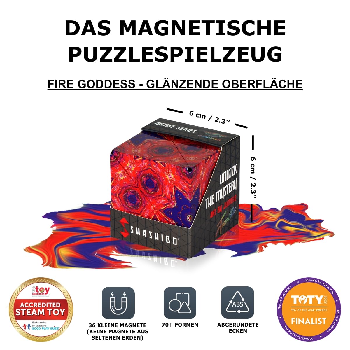 Shashibo transforms into over 100 shapes for creative problem solving.